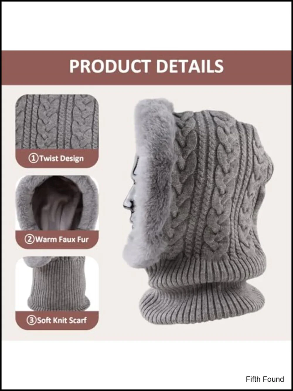 Winter Fleece Balaclava Hood Hat Scarf Acrylic Nylon Ski Snowboard